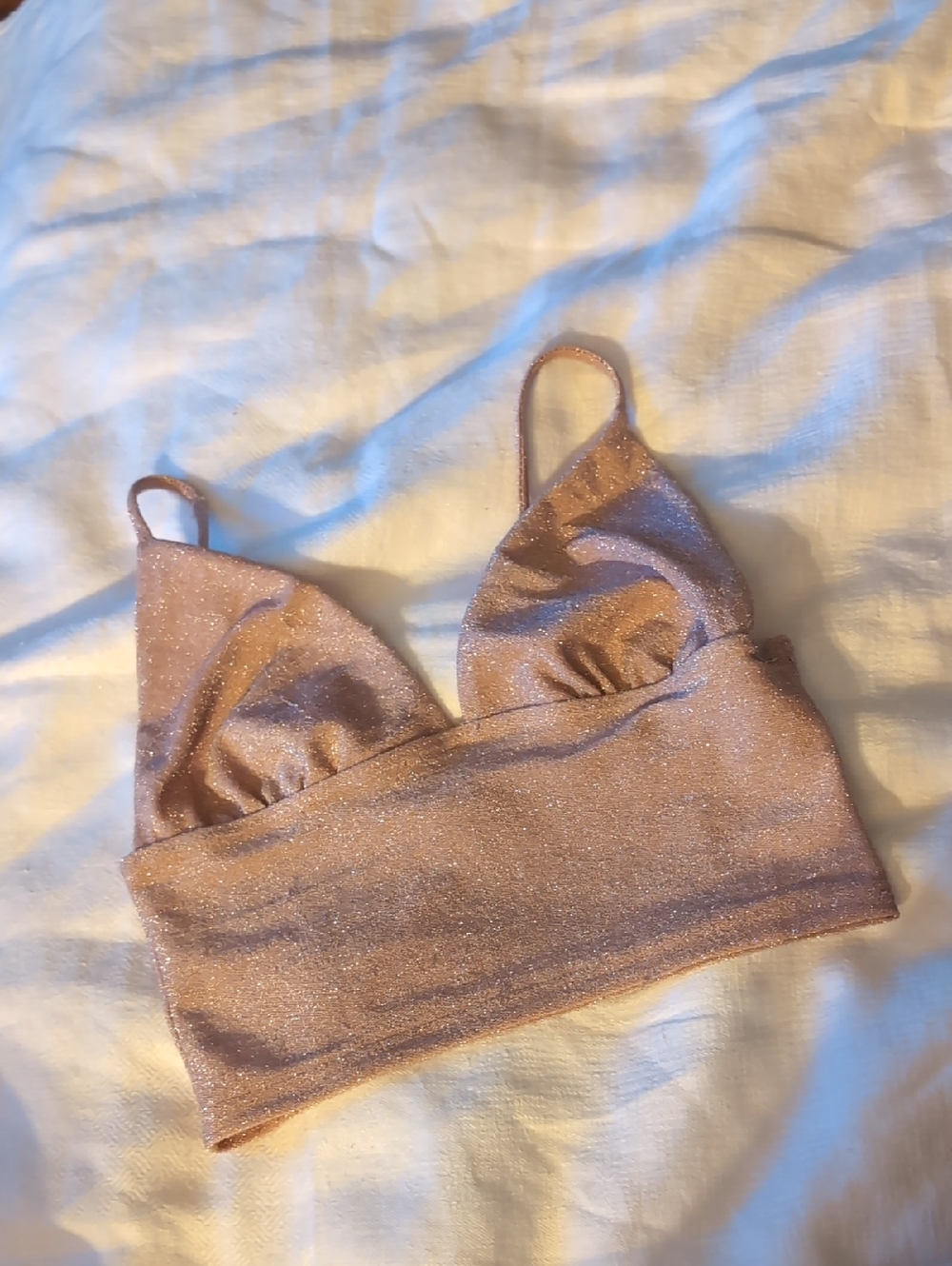 Urban Outfitters Metallic Rose Bralette